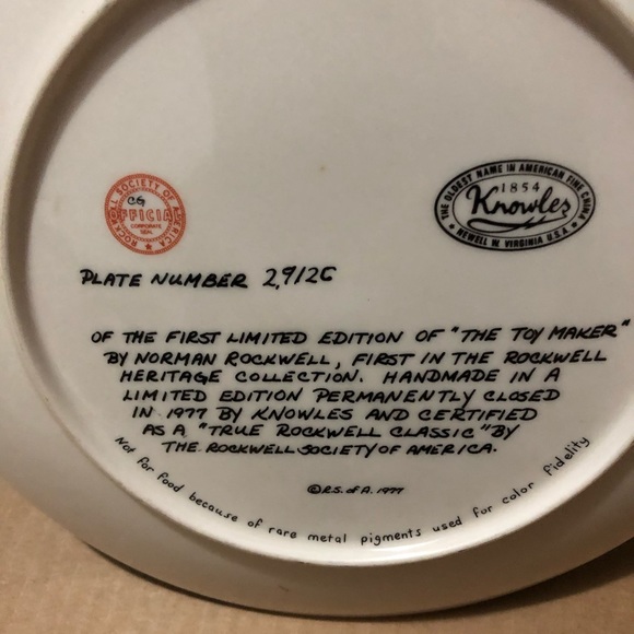 Norman Rockwell plate entitled “The Toy Maker” - Picture 2 of 2